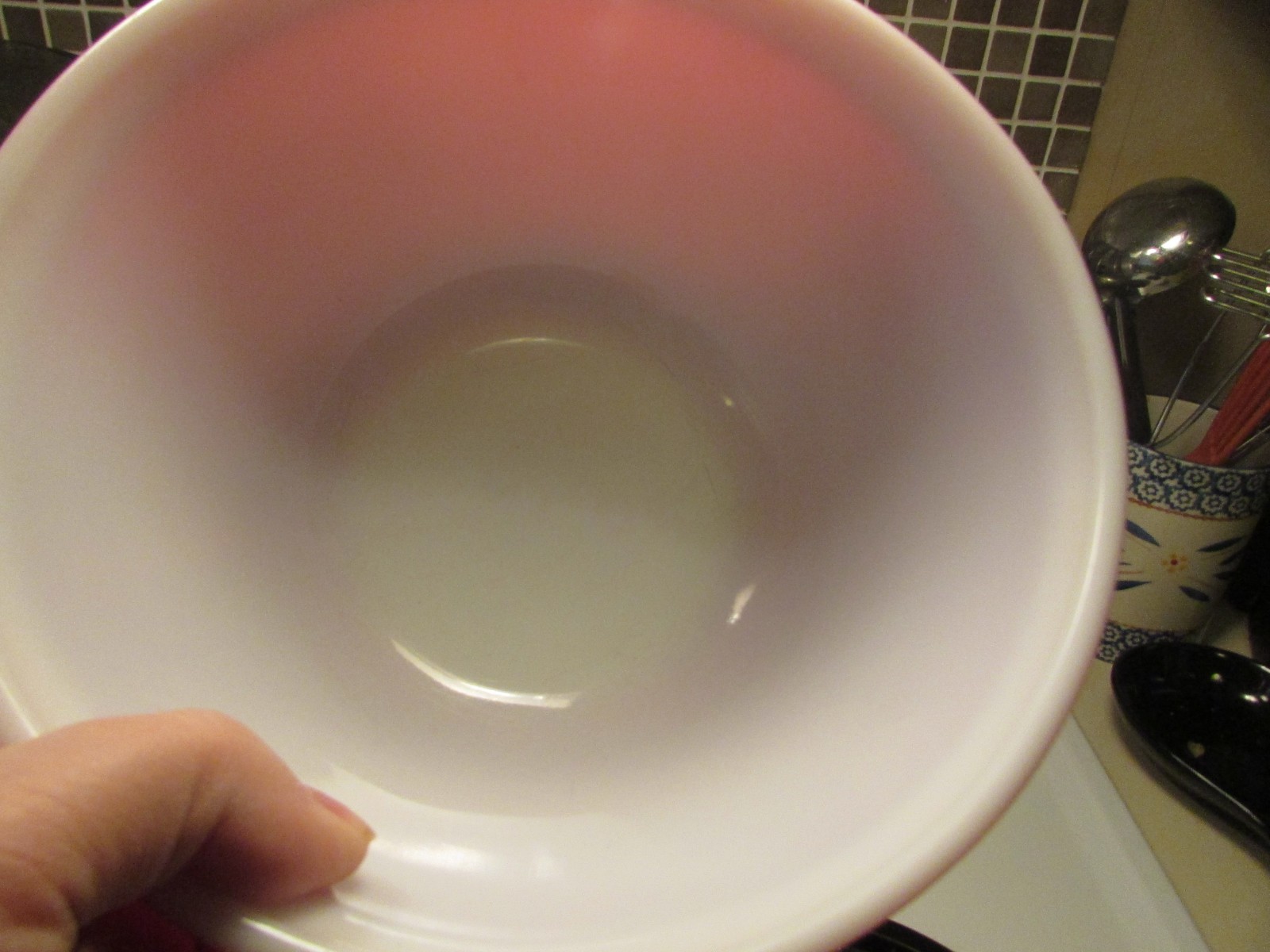 402 RED PYREX BOWL     DEEP COLOR