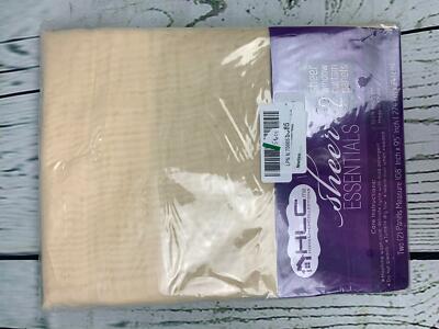 HLC Sheer Essentials Beige Window Curtain Panels 108 x 95in