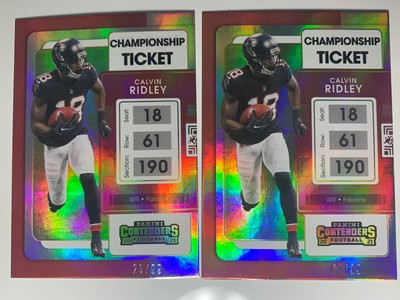 2021 Calvin Ridley /99 (x2) LOT Contenders TICKETS HOLO Jacksonville Jaguars