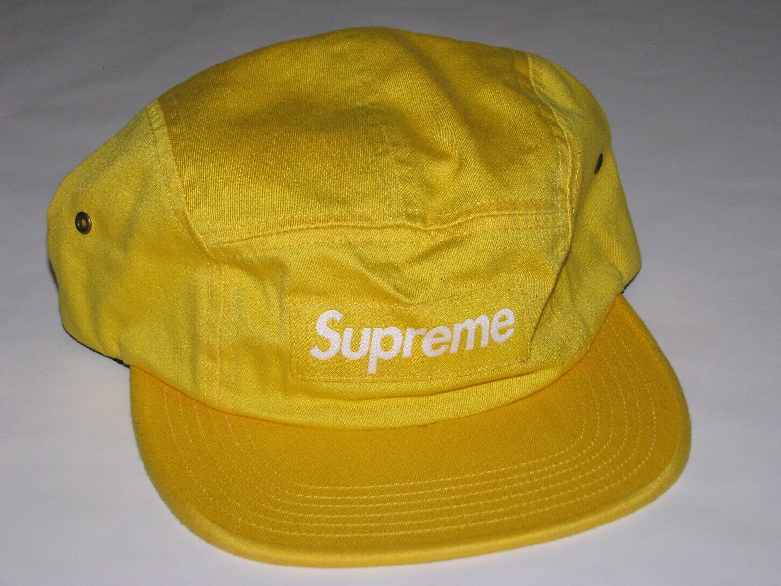SUPREME NY Washed Chino Twill Camp Cap Hat YELLOW Adjustable SUPREME NY Washed Chino Twill Camp Cap Hat YELLOW Adjustable
