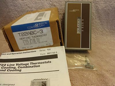 JOHNSON CONTROLS HEATING THERMOSTAT  T22ABC-3