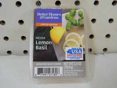 Better Homes & Gardens Scented Wax Cubes 2.5oz-Meyer Lemon Basil-NEW