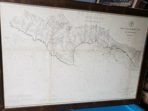 **ORIGINAL**1876 SAN LUIS OBISPO BAY Map by US Coast and Geodetic Survey *RARE*