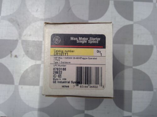 General Electric CR101Y1 1HP 1 Pole Motor Manual Starter **Free Shipping**