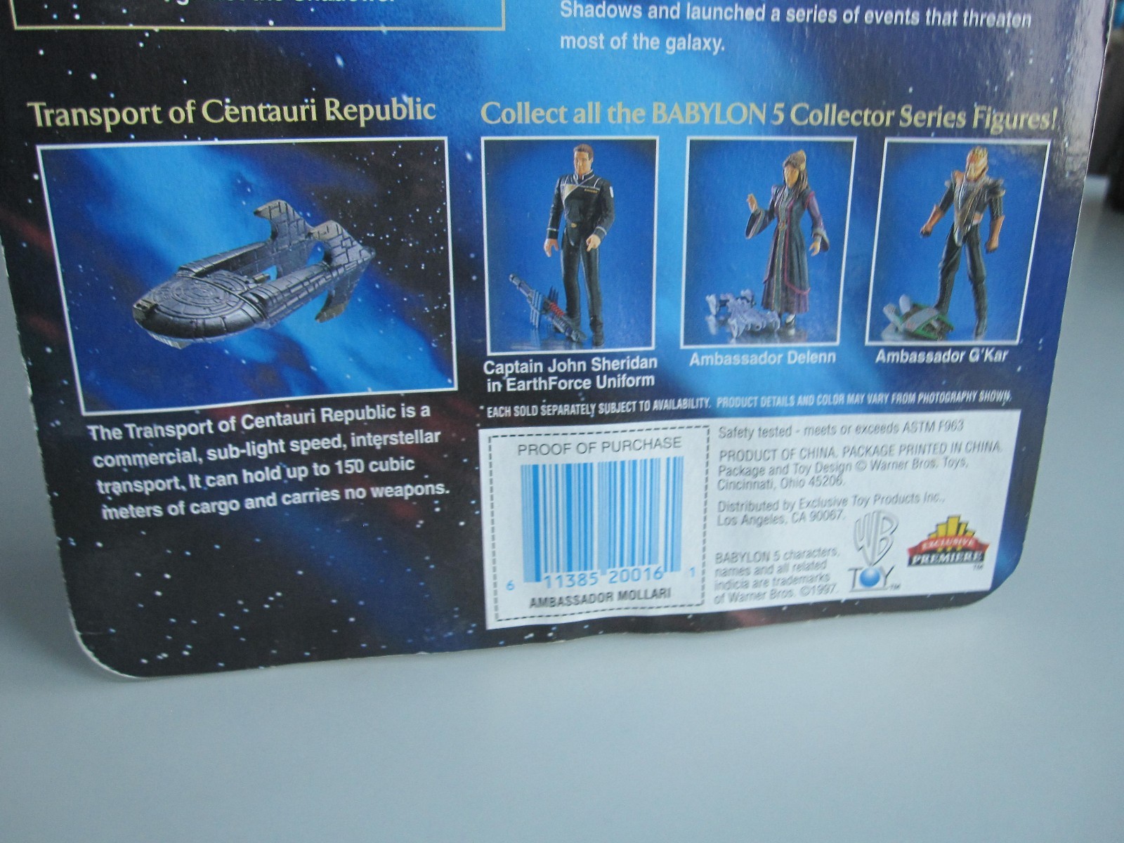 '97 WB & Exclusive Toy Babylon 5 Earth Alliance Space Station Londo Mollari MOC