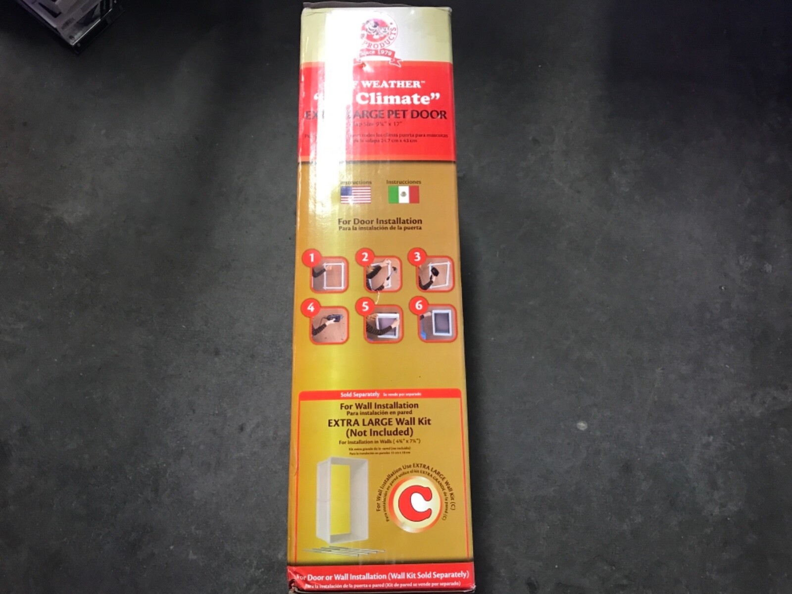 NEW IDEAL PET DOG DOOR 9.75 IN. x 17 IN. FRAME MOUNT MAGNETIC DUAL FLAPS PLASTIC