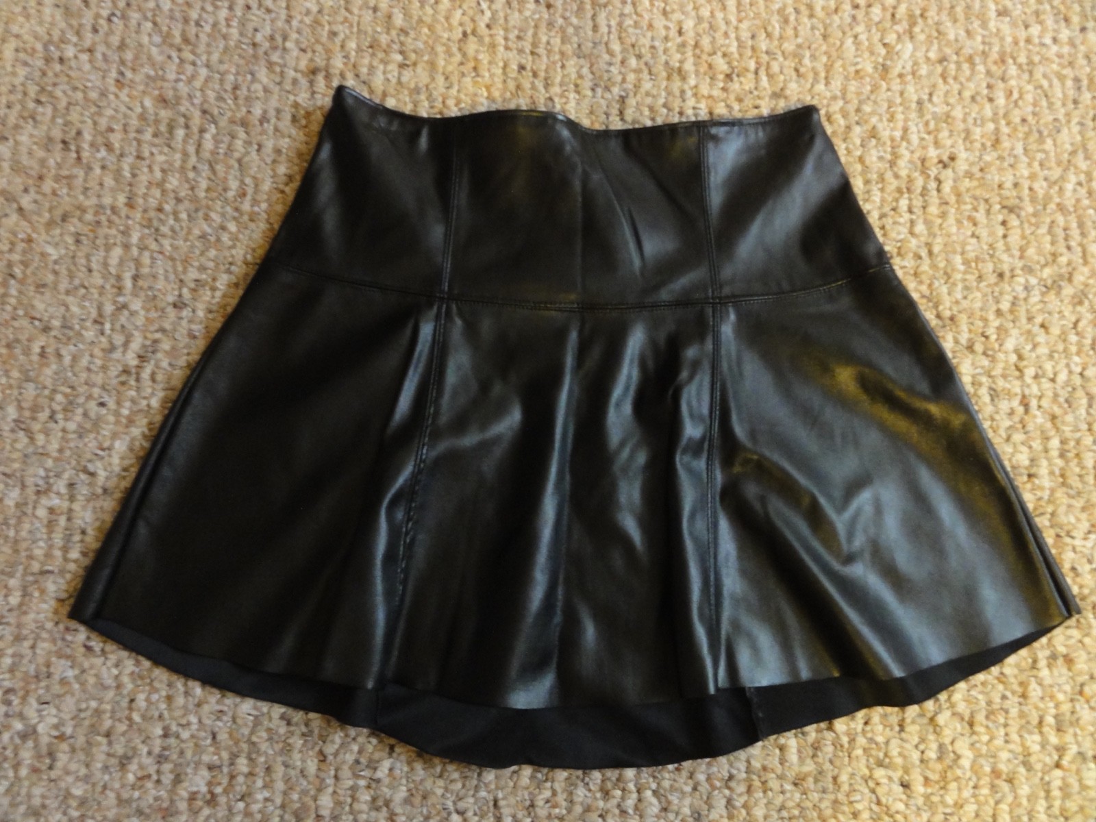 GIRLS BLACK FAUX LEATHER SKIRT BY SOPRANO SIZE LARGE L/14 – WORN ONCE