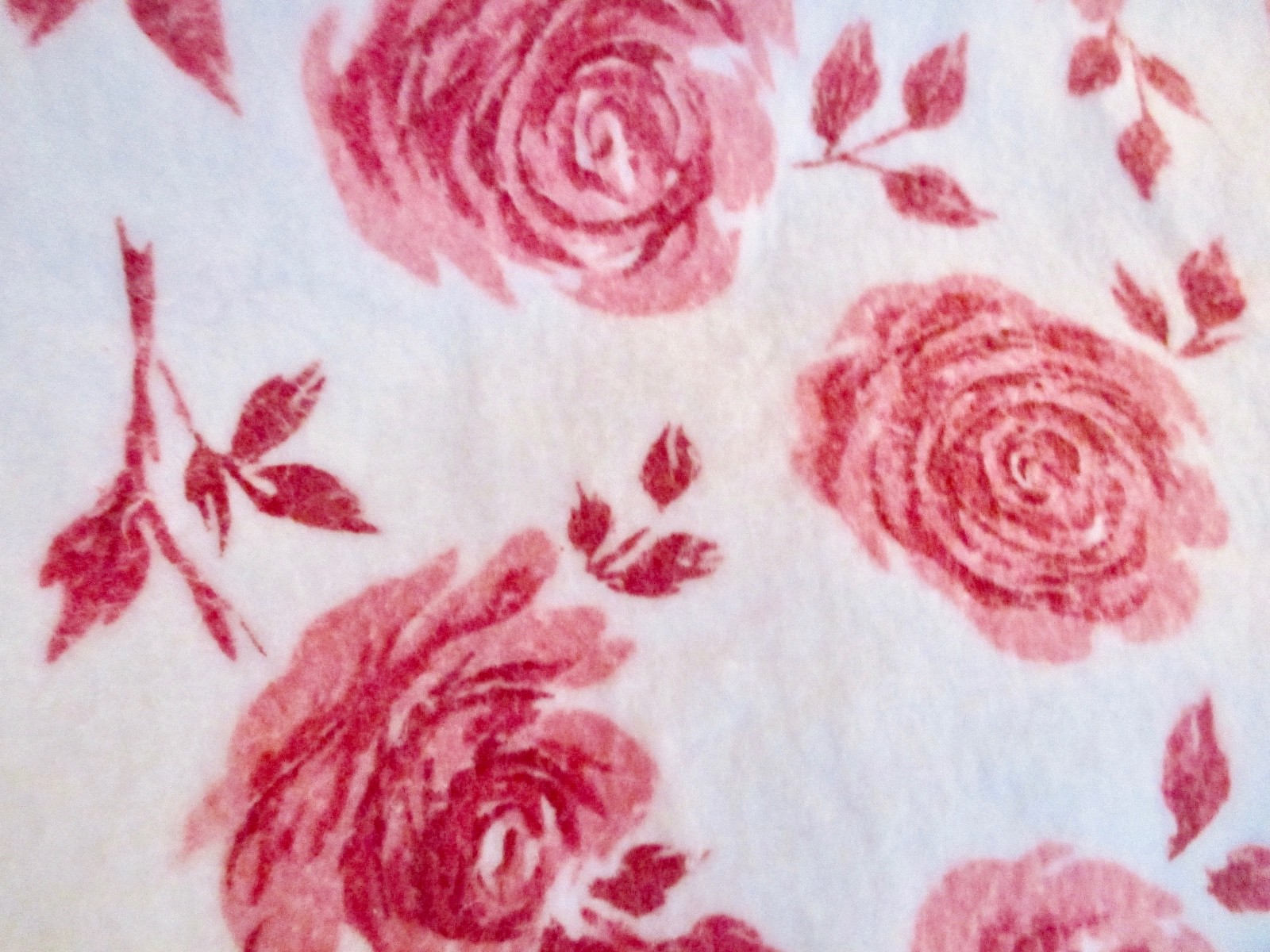 Vintage Beacon Rose Blanket Pink Satin Edge 72 x 90 Rayon/Cotton Pink New Washed