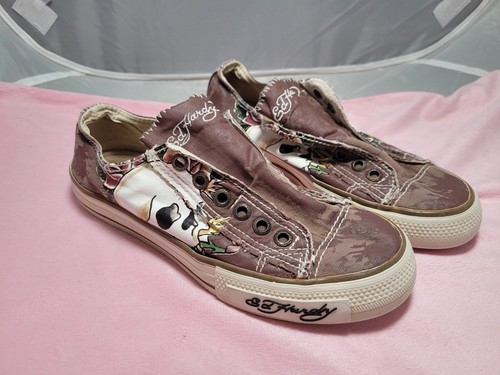 Y2K DON ED HARDY DESIGNS womens multicolor skull laceless