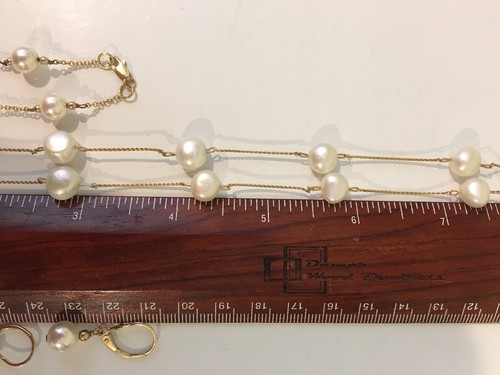 14k/ Pearl Set- Necklace-Bracelett -Earrings??