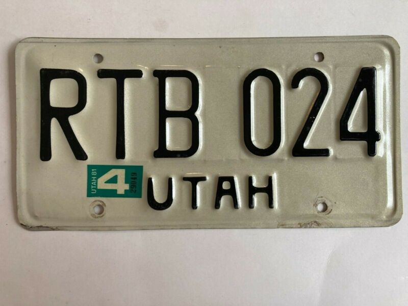 1981 Utah License Plate Natural Sticker Nice Condition