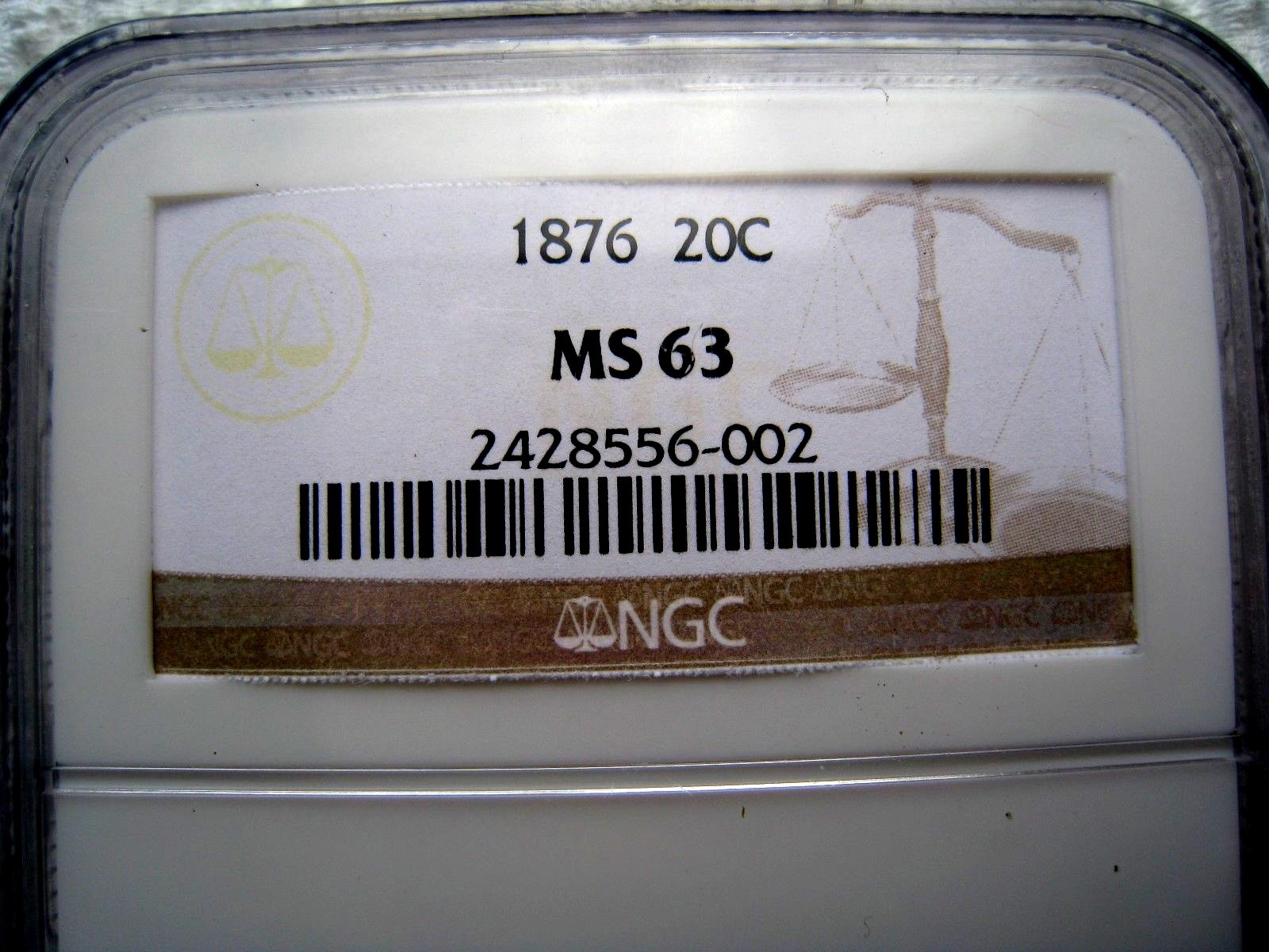 1876 Twenty Cent Piece ..... NGC  MS 63 .... Rarity in this grade...Certified