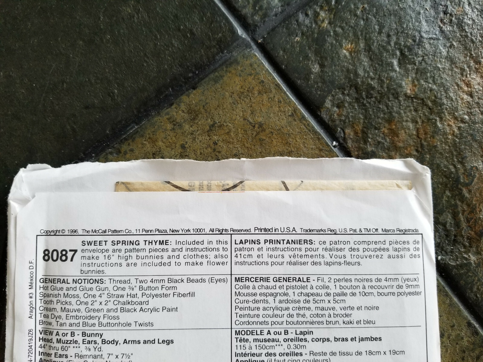 McCalls 8087 Craft Pattern Sweet Spring Thyme Home Decor Easter Spring UNCUT