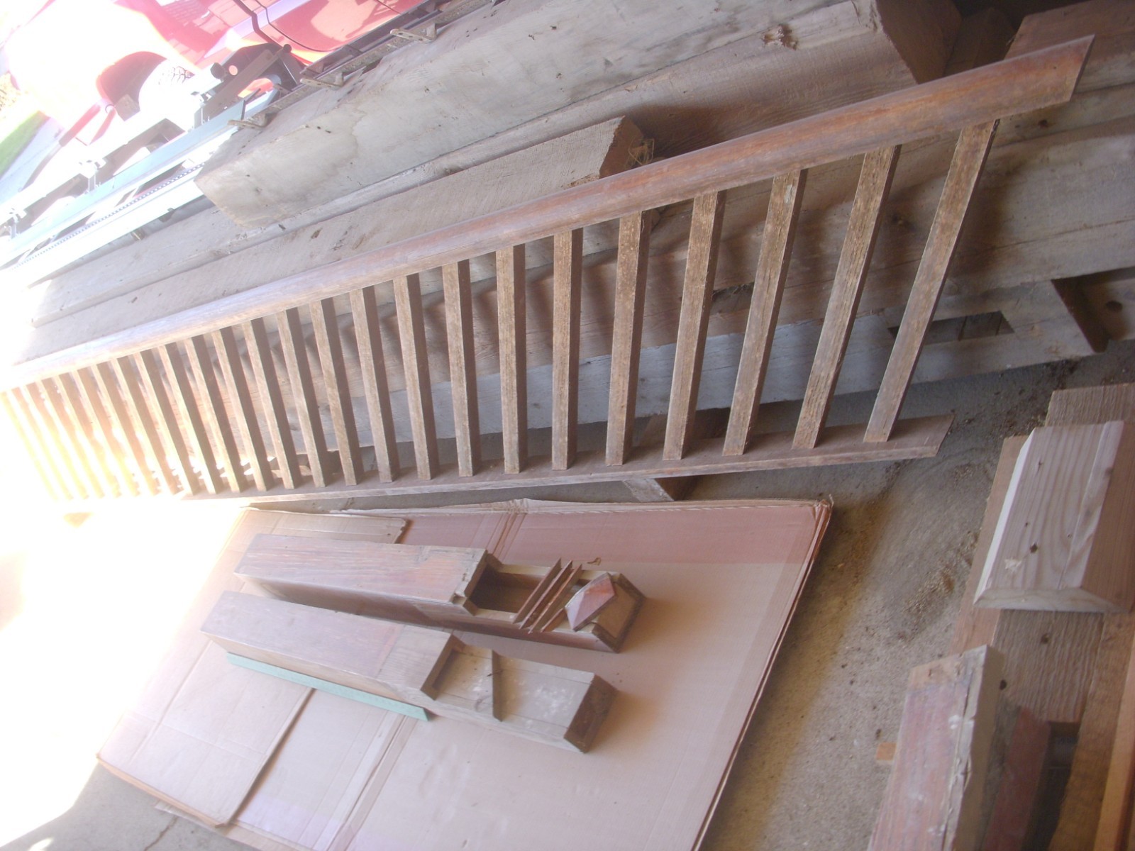 antique newel posts & railing / antique wood stair parts