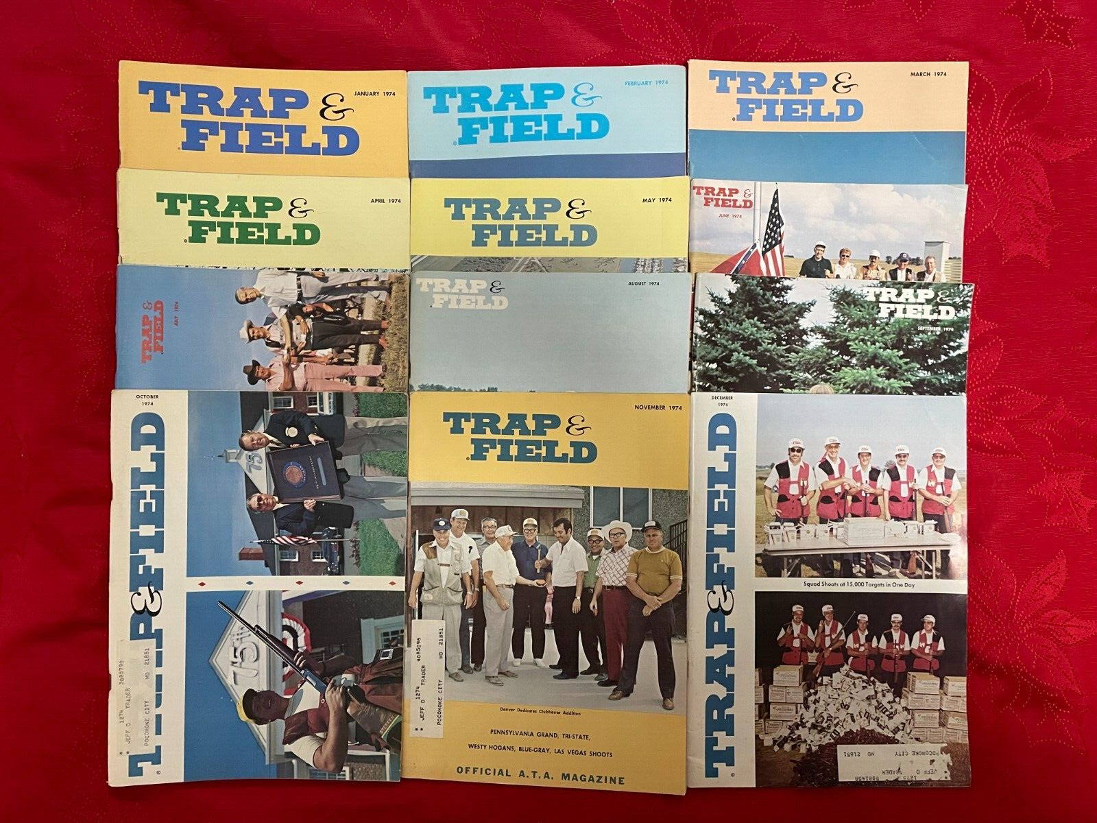 TRAP AND FIELD MAGAZINE 1974 (12 Issues) Official A.T.A. Magazine SEE DESC