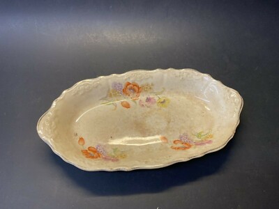 Vintage CCTP Chatham USA co Floral Porcelain China Oval Serving Plate Tray 