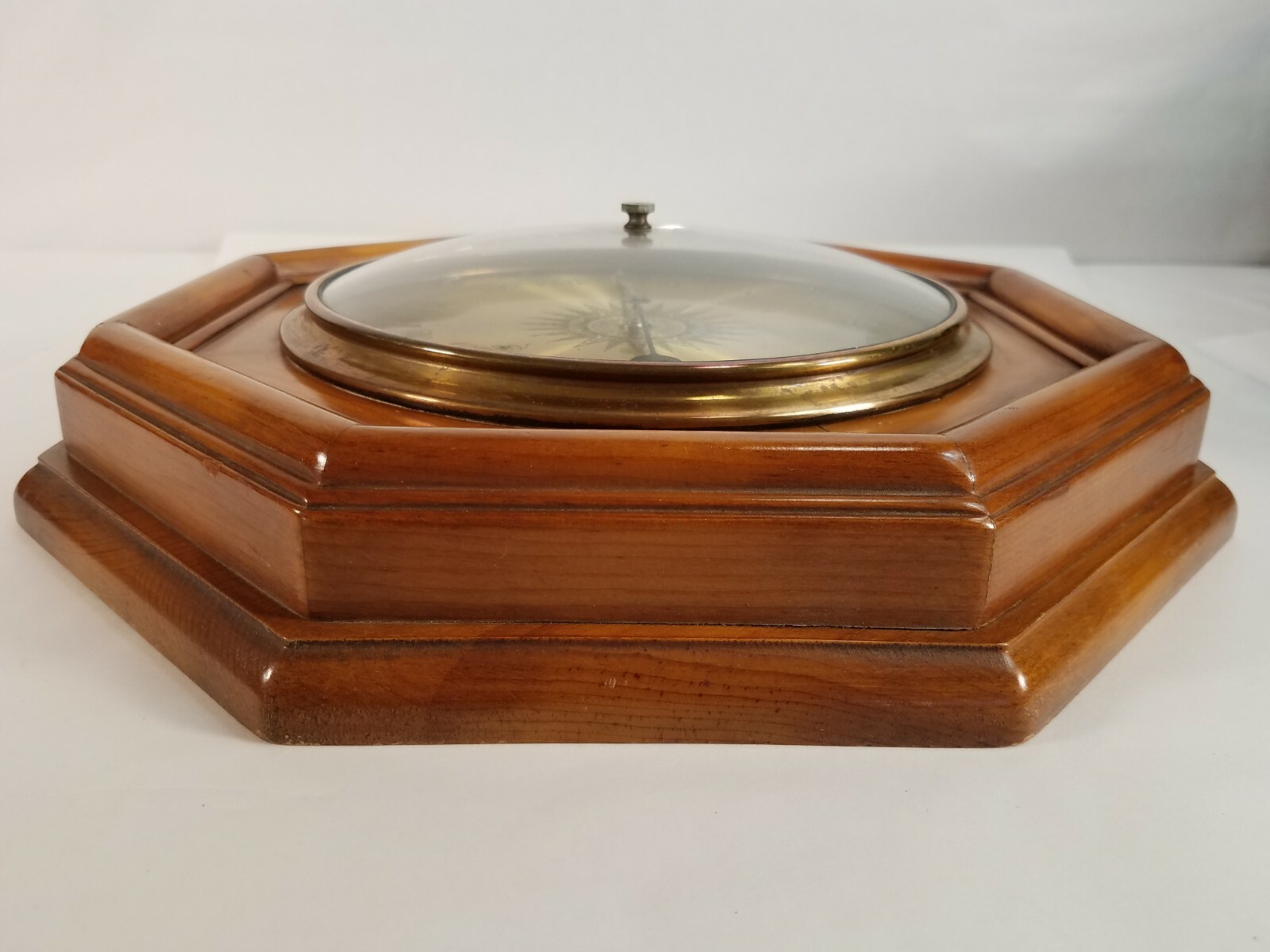 VINTAGE Barometer Peter F. Bollenbach Jeweled Wall Mounted - Wood Brass - NICE!