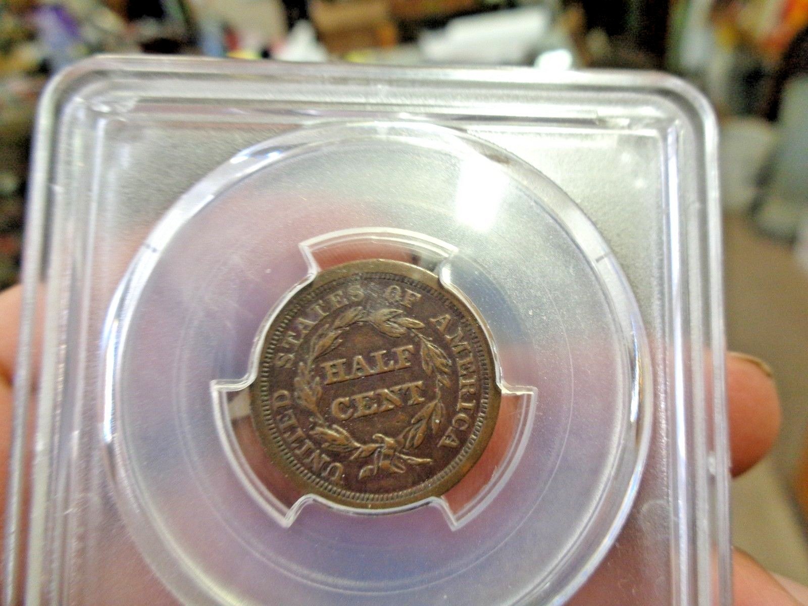 1851 braided hair half cent pcgs xf40