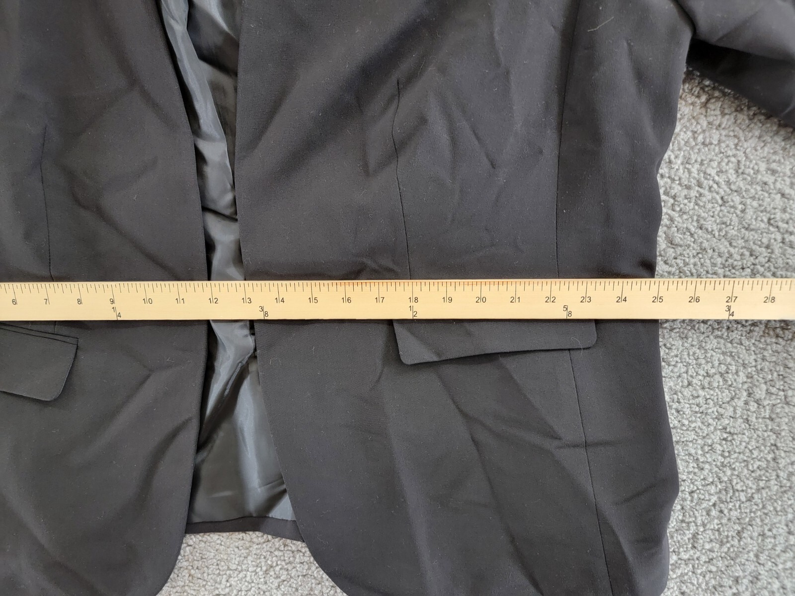 Bar III Trendy Plus Size Open-Front Blazer Women's 2X Black Flap Pockets L/S - Picture 6 of 18