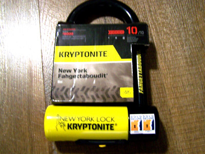 Kryptonite New York Fahgettaboudit U- lock Motorcycle with 3 keys BIG FAT 10/10