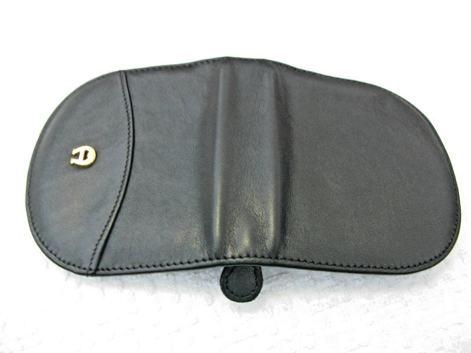 Aigner black leather travel sewing kit