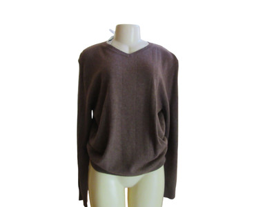 New w Tags, Apt 9 Brown 100 Percent Cashmere Pull Over Long Sleeve Sweater, SZ M