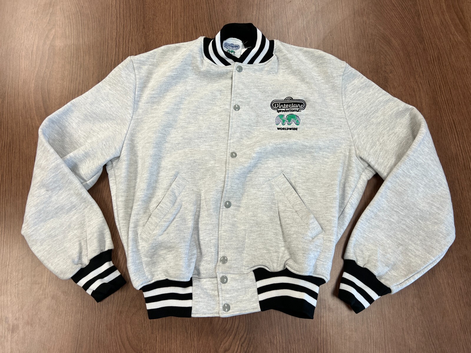 VINTAGE WINTERLAND PRODUCTIONS VARSITY JACKET EMPLOYEE L T VINTAGE WINTERLAND PRODUCTIONS VARSITY JACKET EMPLOYEE L T