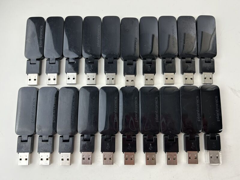 Lot of 20 Plantronics USB Headset Dongle Adapters Microsoft Lync D100Y D100-M