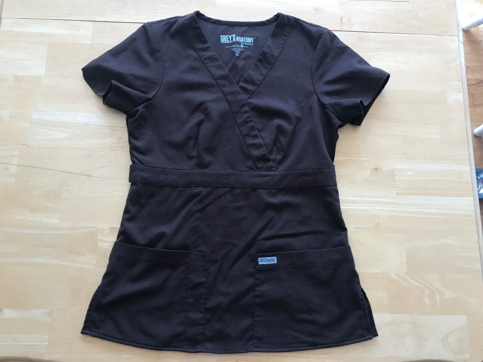 Grey's Anatomy by Barco Scrub Set XS XSmall Top Pants Brown Nurse POCKETS GUC