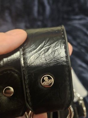 Vivienne Westwood Leather Shoulder Bag Handbag Auth Black