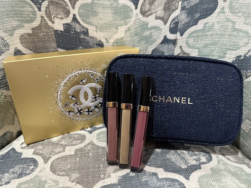 リップグロス CHANEL ALWAYS BRILLIANT LIPGLOSS TRIO New in Box! Chanel Always Brilliant Lip Gloss Trio 2023 Gift