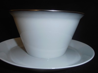 Vintage Rosenthal  Studio-linie Germany White Gravy Ladle, Platinum Trim