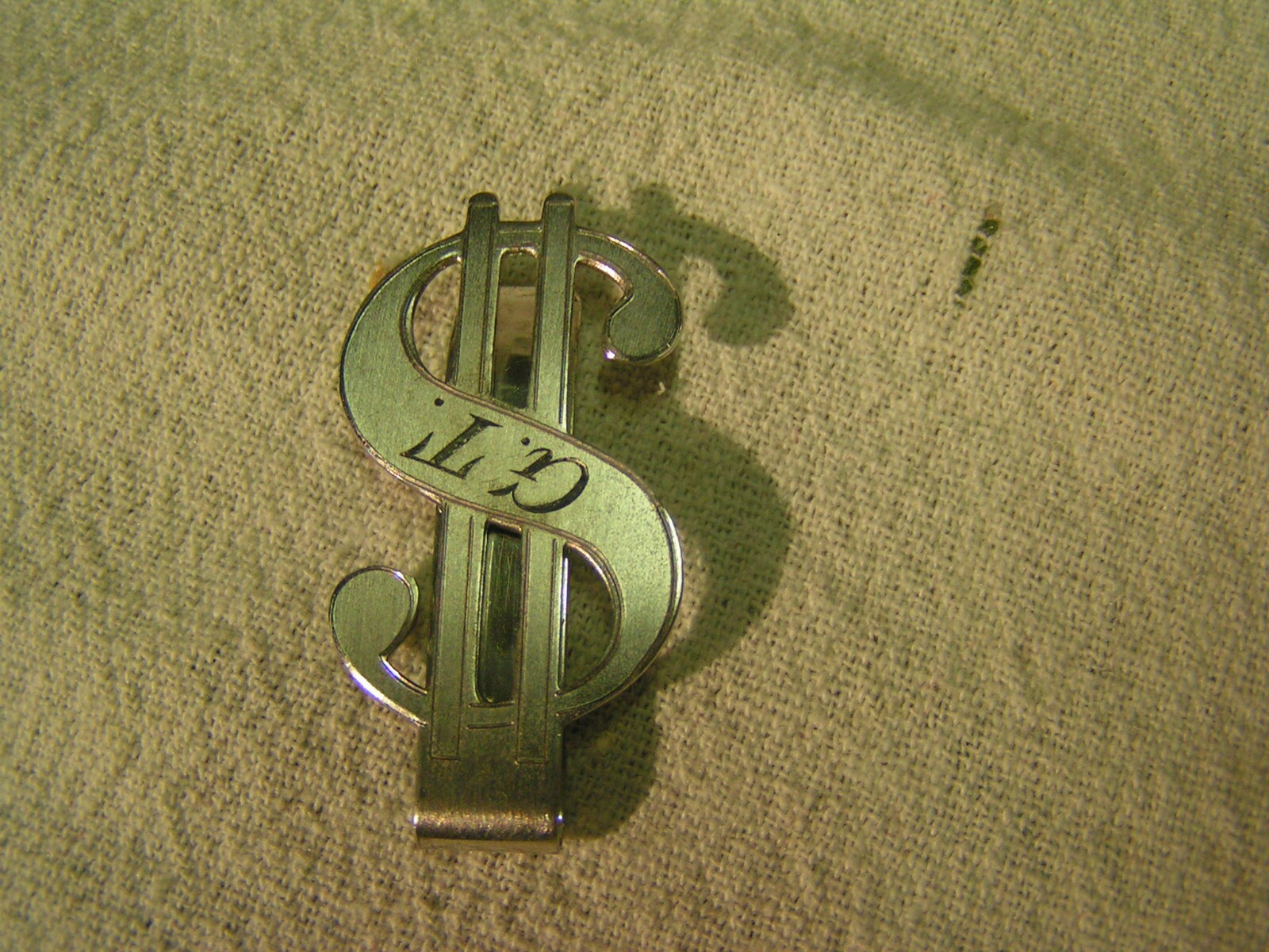 monogramned maywood terling dollar sign money clip