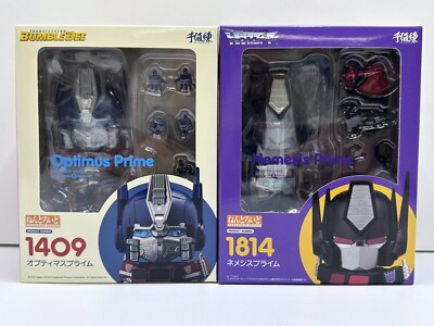 Lot Of 2 Nendoroid Transformers Optimus Prime 1409 & Nemesis Prime 1814 Figure