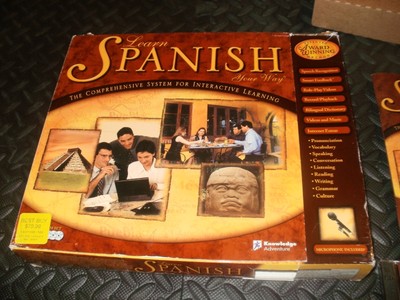 LEARN SPANISH YOUR WAY Knowledge Adventure Software Audio Headphones Workbook LN