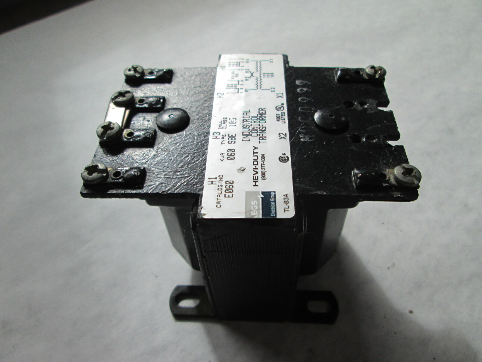 Hevi-Duty E060 Control Transformer (.060 KVA, 220/480 to 120 Volt)