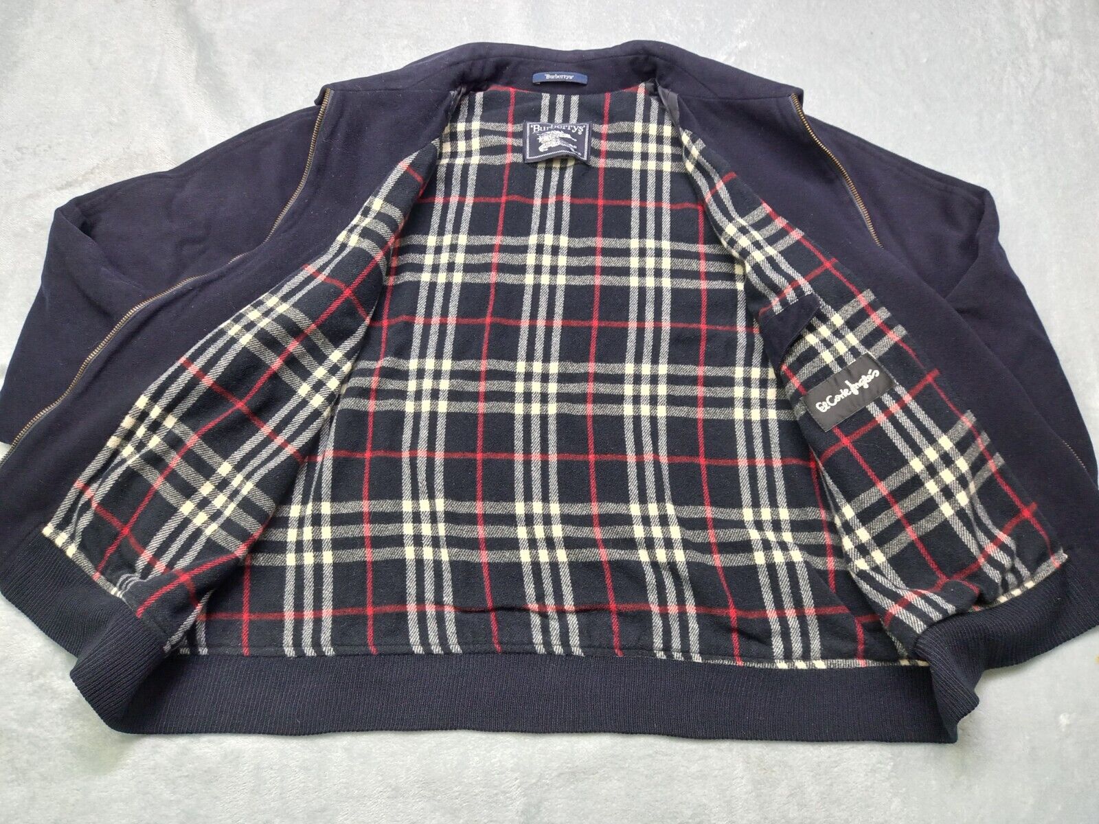 VINTAGE BURBERRY Bomber Jacket Winter Nova Check Men's WOOL VINTAGE BURBERRY Bomber Jacket Winter Nova Check Men's WOOL