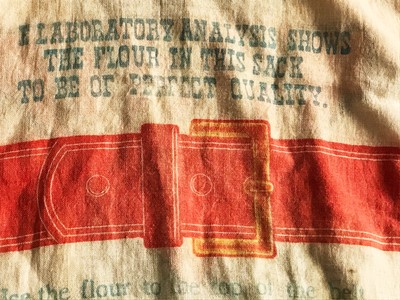 1930s B&O Flour Sack Larned KANSAS ks 29