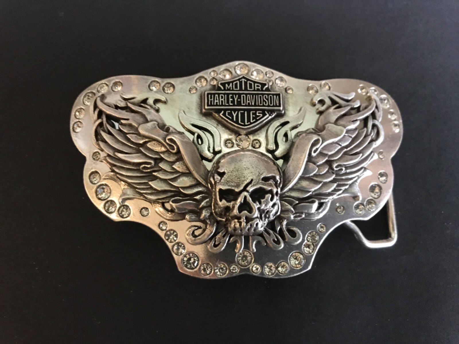 Harley-Davidson women's skull / wings belt buckle.#97772