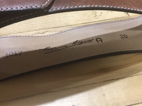 Vintage Etienne Aigner Women's Leather belt Adjustable Brass A Size 28