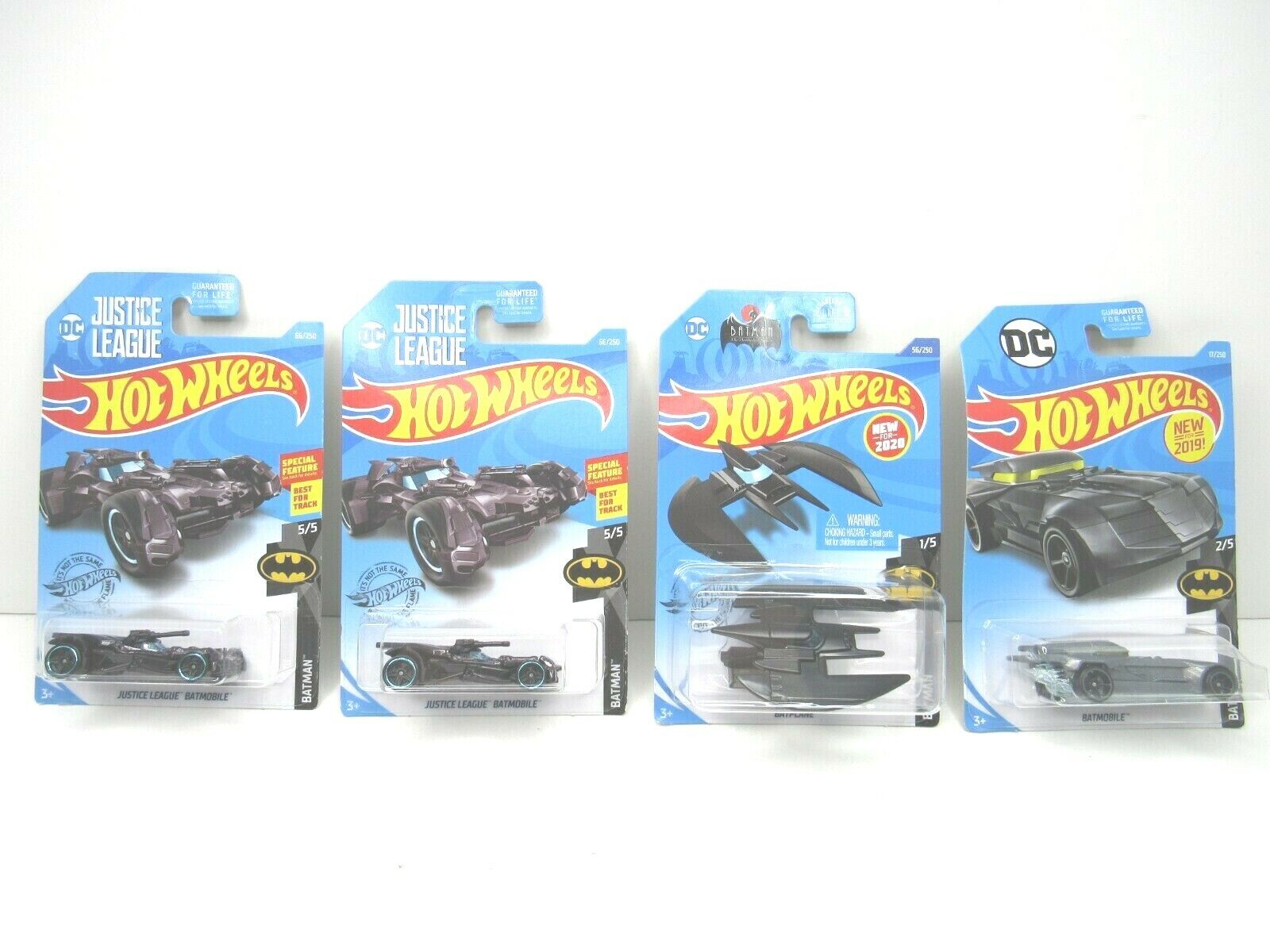 4 Hot Wheels Batman Batplane Batmobiles Dark Night Justice Lea...