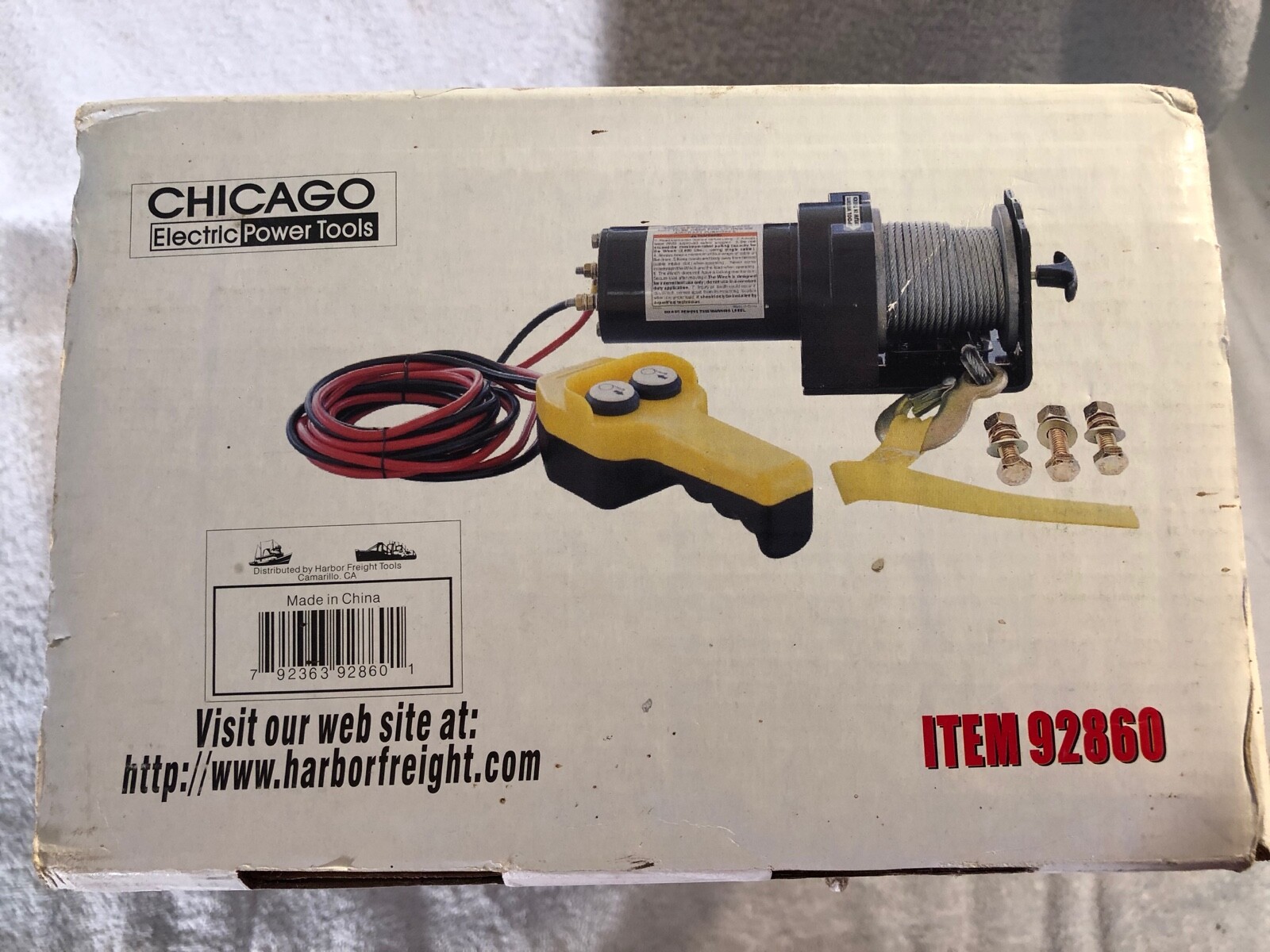 Chicago Electric UTILITY WINCH #92860 + Control - 2000 lbs Max Capacity NOS