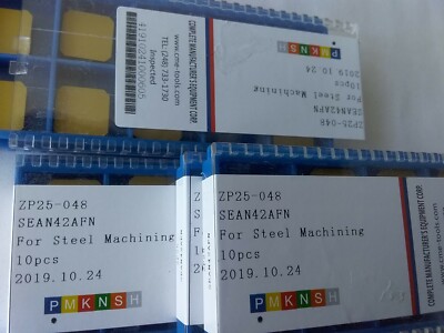 20pcs SEAN42 AFN Carbide Inserts Tialn Coated for 45 degree face  mill-new