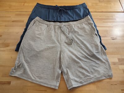 NWOT 2 PACK Mens Eddie Bauer Everyday Pajama Lounge Shorts 2XL Blue/Gray