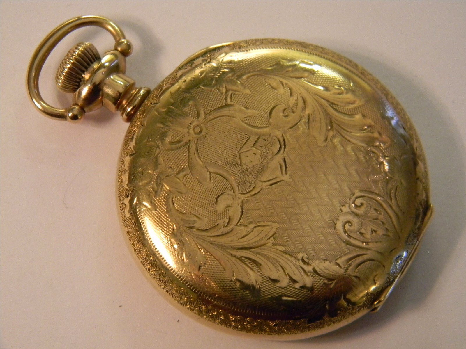 VINTAGE 1905 ELGIN 16S 25YR GF HUNTER POCKET WATCH - EX. FINE ORNATE DIAL - RUNS
