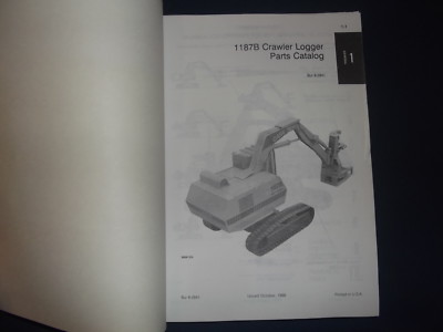 CASE 1187B CRAWLER LOGGER TREE HARVESTER CUTTER EXCAVATOR PARTS BOOK MANUAL