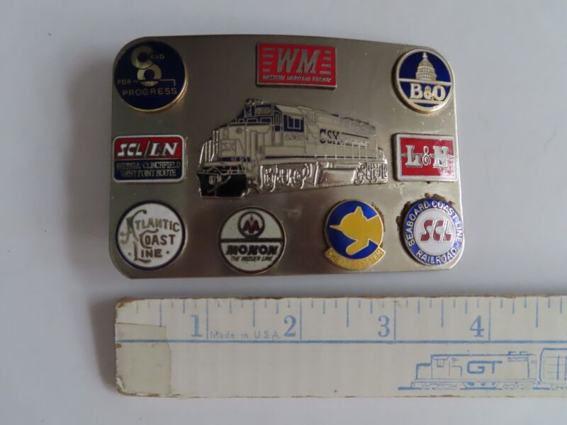 Vintage Train Belt Buckle B&O C&O Chessie WM Nickel Plate SCL L&N MONON Logos