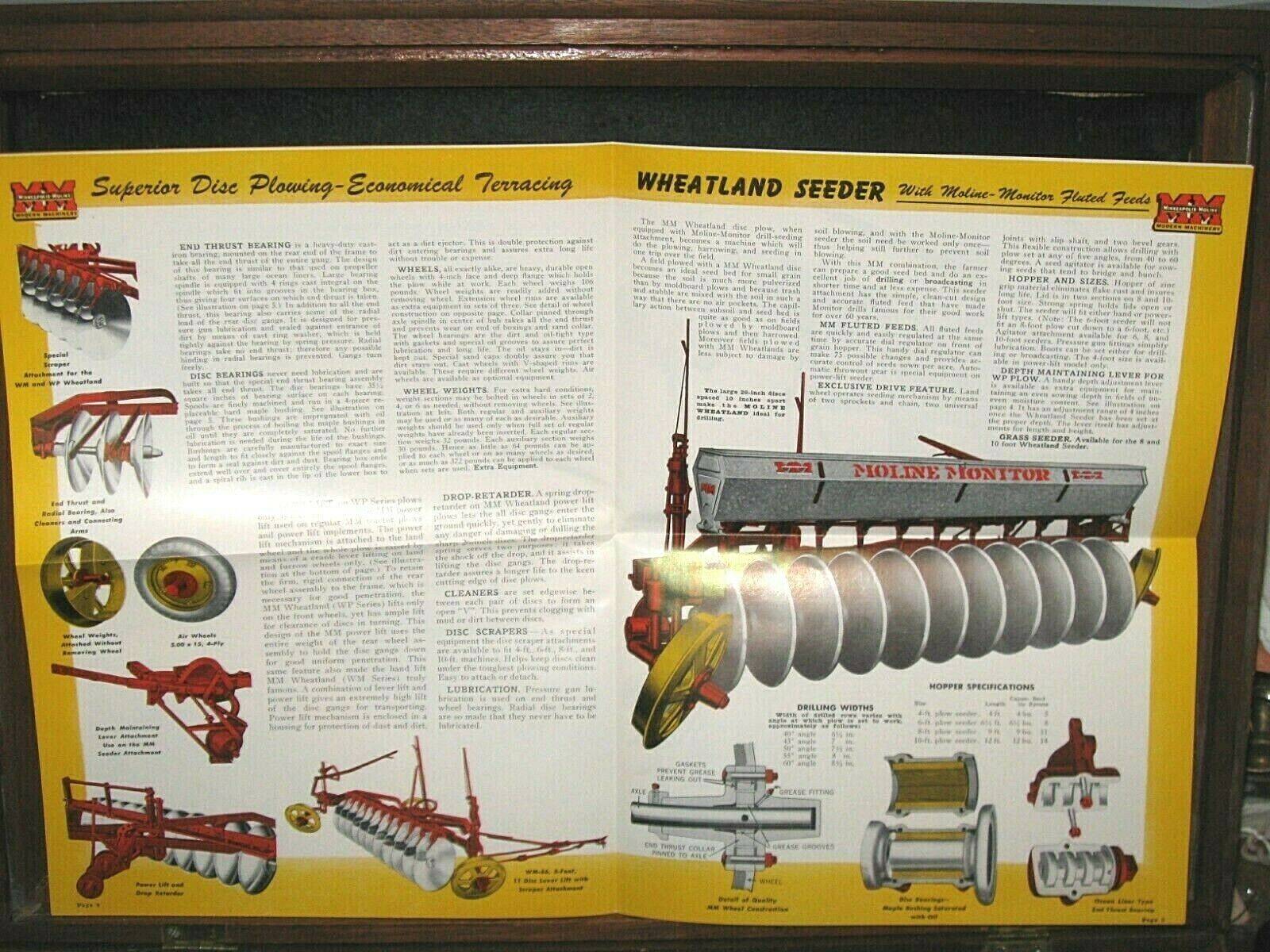 Vintage 1949 Minneapolis Moline MM Tractor Disc Plows Sales Brochure Farm Adv