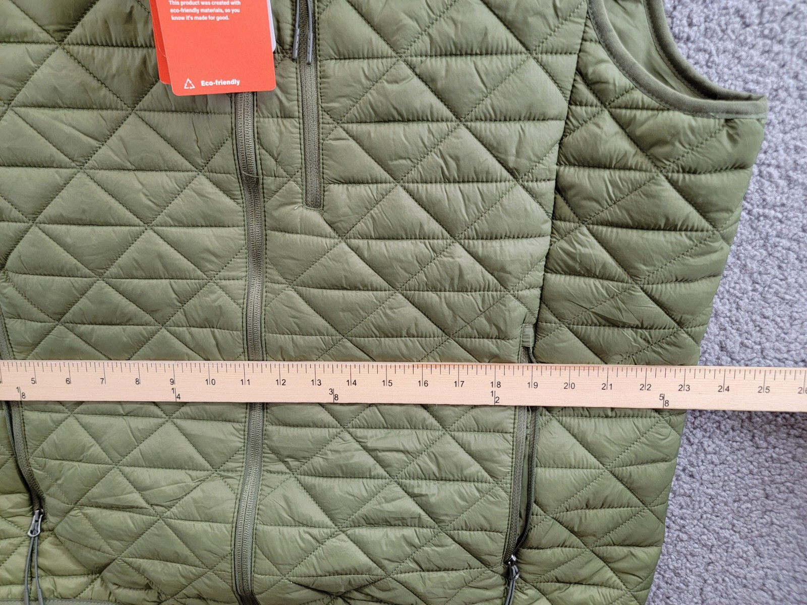 BASS OUTDOOR Delta Diamond Quilted Packable Puffer Vest Men's XL Moss Full Zip - Picture 6 of 16