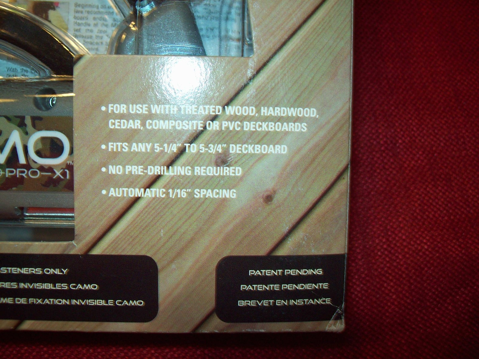 CAMO Marksman Tool Lumber Hardwood Pro-X1 Heavy Duty Tool Narrow Gap Wood Decks